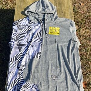 Ecko Unlimited Gray and Yellow Graphic Short Sleeve Hoodie